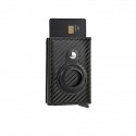 Men's RFID-Blocking Carbon Fiber Wallet with Card Holder & Airtag Ring Sleek, Secure, and Stylish for Daily Use and Travel