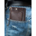 Men's Premium Cowhide RFID Blocking Wallet - Vintage Bifold Leather Wallet with Coin Zipper, Card Slots for Everyday Use