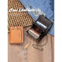 Men's Premium Cowhide RFID Blocking Wallet - Vintage Bifold Leather Wallet with Coin Zipper, Card Slots for Everyday Use