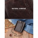 Men's Premium Cowhide RFID Blocking Wallet - Vintage Bifold Leather Wallet with Coin Zipper, Card Slots for Everyday Use