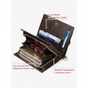 Men's Premium Cowhide RFID Blocking Wallet - Vintage Bifold Leather Wallet with Coin Zipper, Card Slots for Everyday Use