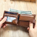 Genuine leather wallet top layer cowhide coin purse multi card horizontal wallet high-end business wallet suitable for both men and women perfect holiday gift