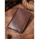 Men's Vintage Brown Leather Passport Holder with Card Slots Stylish and Durable Travel Accessory for Professionals