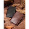 Men's Vintage Brown Leather Passport Holder with Card Slots Stylish and Durable Travel Accessory for Professionals