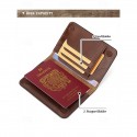 Men's Vintage Brown Leather Passport Holder with Card Slots Stylish and Durable Travel Accessory for Professionals