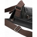 Men's Faux Leather Messenger Bag Vintage Business Shoulder Bag with Adjustable Strap and Buckle Detail, Professional Briefcase for Office, Work and Travel