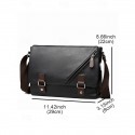 Men's Faux Leather Messenger Bag Vintage Business Shoulder Bag with Adjustable Strap and Buckle Detail, Professional Briefcase for Office, Work and Travel