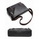 Men's Faux Leather Messenger Bag Vintage Business Shoulder Bag with Adjustable Strap and Buckle Detail, Professional Briefcase for Office, Work and Travel