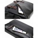 Men's Faux Leather Messenger Bag Vintage Business Shoulder Bag with Adjustable Strap and Buckle Detail, Professional Briefcase for Office, Work and Travel
