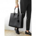 Men's Large Faux Leather Tote Bag Stylish Business Shoulder Bag, Casual Work Handbag, Versatile Travel Shopper for Office & Daily Use