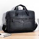 Premium Brown Leather Briefcase - Elegant Business Laptop Bag with Multiple Pockets, Durable for Professional Use and Travel