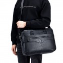 Premium Brown Leather Briefcase - Elegant Business Laptop Bag with Multiple Pockets, Durable for Professional Use and Travel