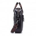 Premium Brown Leather Briefcase - Elegant Business Laptop Bag with Multiple Pockets, Durable for Professional Use and Travel
