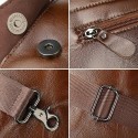 Men's Shoulder Bag Briefcase Laptop Bag Messenger Bag Cowhide Office Zipper Adjustable Large Capacity Durable Solid Color Black