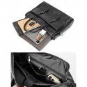 Men's Black Leather Tote Briefcase - Large Business Tote with Top Handle and Laptop Compartment, Professional Office Bag for Work and Meetings