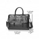 Men's Black Leather Tote Briefcase - Large Business Tote with Top Handle and Laptop Compartment, Professional Office Bag for Work and Meetings