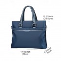 Men's Waterproof Business Laptop Bag, Slim Briefcase with Multiple Compartments, Professional Office and Travel Bag Color Black Blue