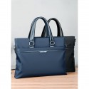 Men's Waterproof Business Laptop Bag, Slim Briefcase with Multiple Compartments, Professional Office and Travel Bag Color Black Blue