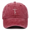 Men's Baseball Cap Sun Hat Black Wine Polyester Faith Letter Travel Beach Vacation Casual Plain Adjustable Fashion