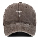 Men's Baseball Cap Sun Hat Black Wine Polyester Faith Letter Travel Beach Vacation Casual Plain Adjustable Fashion