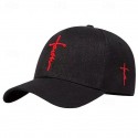 Men's Baseball Cap Sun Hat Trucker Hat White Black White Acrylic / Cotton Embroidered Fashion Casual Daily Festival Cross Faith Adjustable Sunscreen Breathable