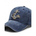 Men's Baseball Cap Sun Hat Trucker Hat Black Navy Blue Polyester Embroidered Fashion Casual Street Daily Anchor Adjustable Sunscreen Breathable