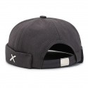 Unisex Docker Cap Brimless Hats Black Yellow Cotton Travel Beach Outdoor Vacation Plain Adjustable Fashion