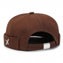 Unisex Docker Cap Brimless Hats Black Yellow Cotton Travel Beach Outdoor Vacation Plain Adjustable Fashion