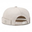 Unisex Docker Cap Brimless Hats Black Yellow Cotton Travel Beach Outdoor Vacation Plain Adjustable Fashion