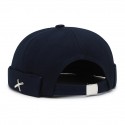 Unisex Docker Cap Brimless Hats Black Yellow Cotton Travel Beach Outdoor Vacation Plain Adjustable Fashion
