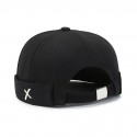 Unisex Docker Cap Brimless Hats Black Yellow Cotton Travel Beach Outdoor Vacation Plain Adjustable Fashion