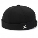 Unisex Docker Cap Brimless Hats Black Yellow Cotton Travel Beach Outdoor Vacation Plain Adjustable Fashion