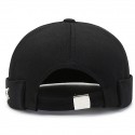 Unisex Docker Cap Brimless Hats Black Yellow Cotton Travel Beach Outdoor Vacation Plain Adjustable Fashion