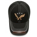 Men's Baseball Cap Black Navy Blue Polyester Embroidery Adjustable Fashion Classic & Timeless Chic & Modern Outdoor Daily Animal Portable Breathable