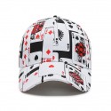 Men's Baseball Cap Sun Hat Poker Hat White Blue Polyester Travel Hip Hop Beach Outdoor Vacation Hip-hop Graffiti Adjustable