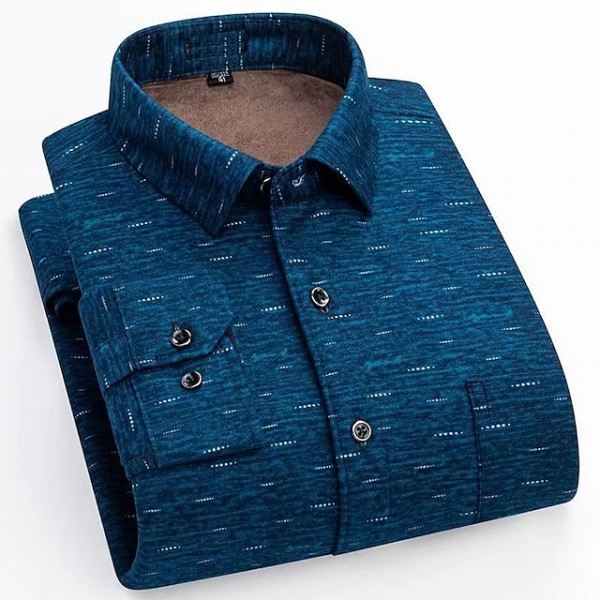 Men's Shacket Plaid / Striped / Chevron / Round Vacation New Year Dark Red Yellow Red Blue Long Sleeve Classic Collar Fall / Winter Clothing Apparel Print