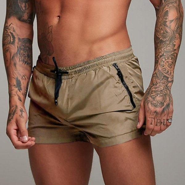 Men's Athletic Shorts 3 inch Shorts Workout Shorts Short Shorts Running Shorts with Mesh lining Zipper Pocket Elastic Drawstring Design Solid Color Breathable Quick Dry Short Fitness Running Gym